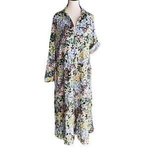 H&M FLORAL DESIGN TIERED FLOWY DRESS, SZ. M